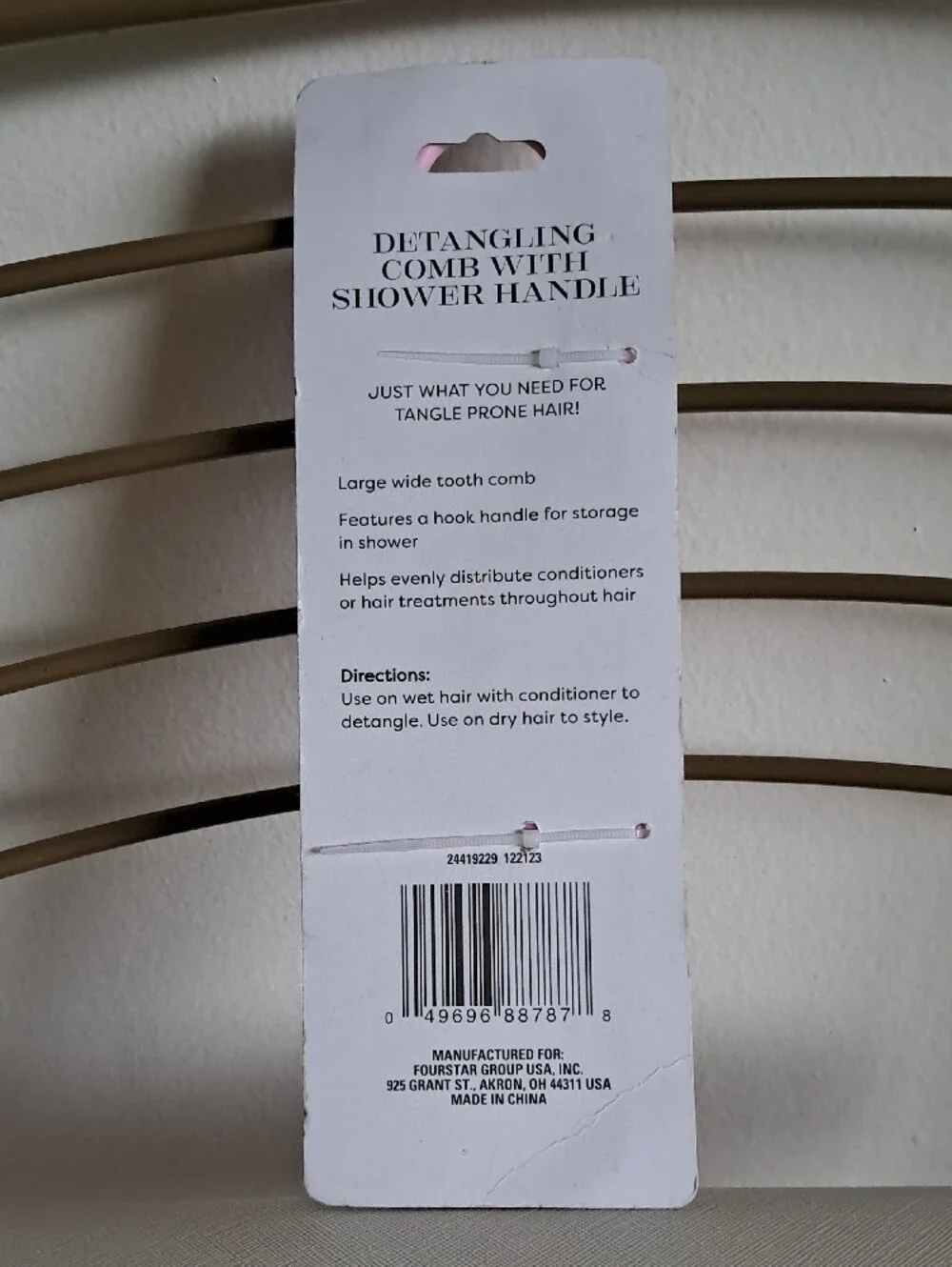 b·pure Pink Floral Detangling Comb with Shower Handle